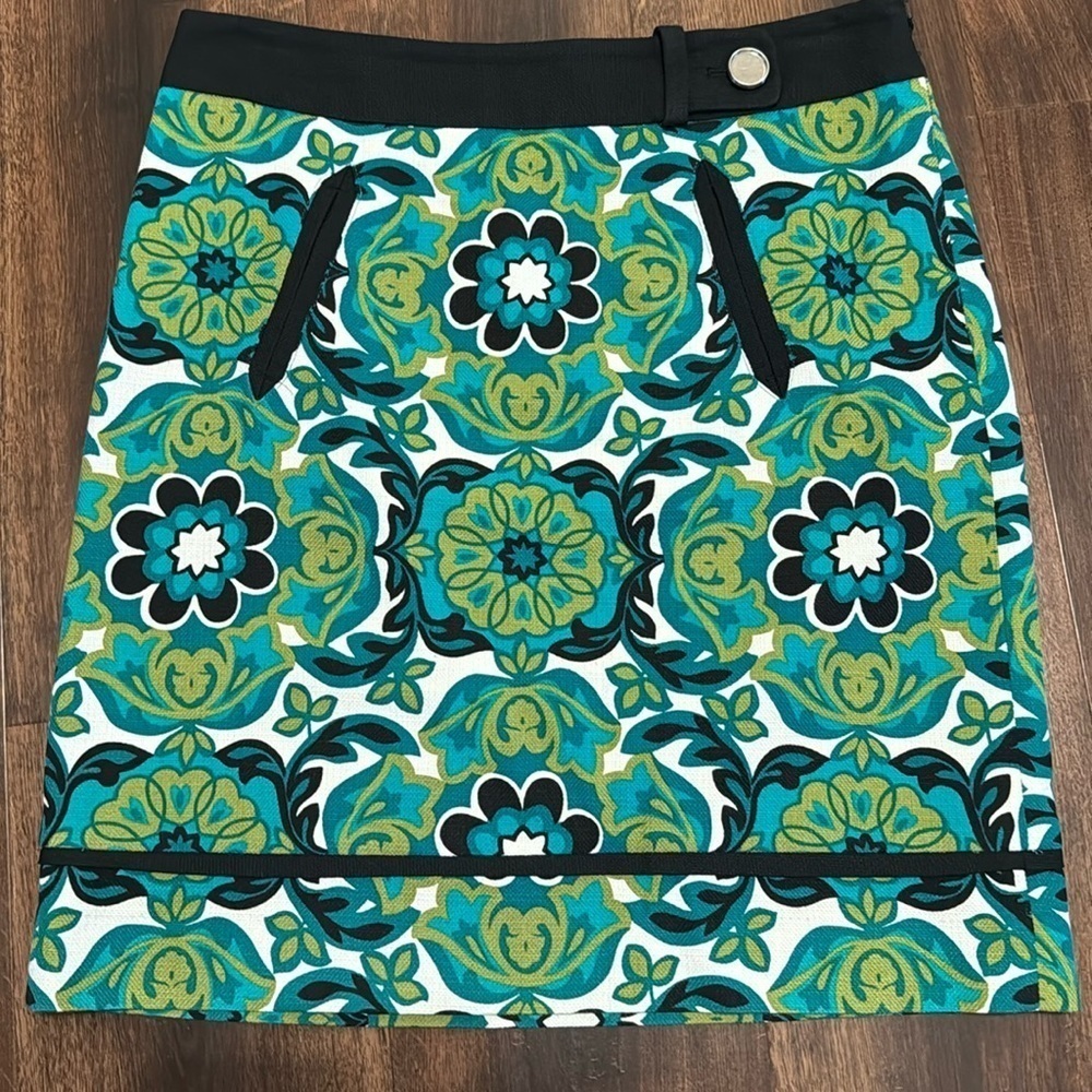 Ann Taylor A-Line Retro Print Floral Skirt Size 6